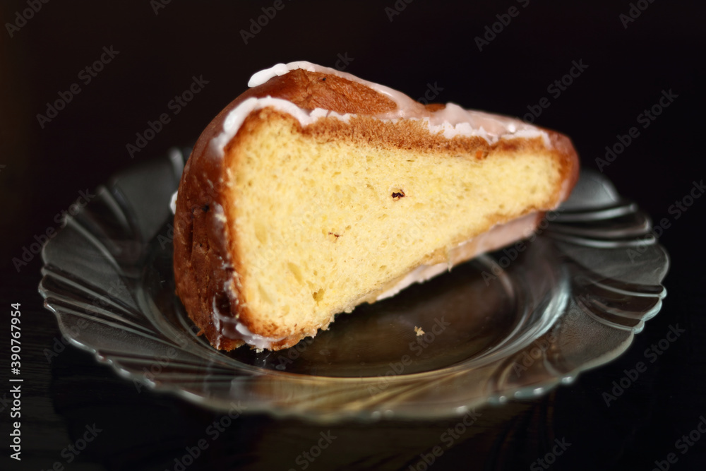 Sweet yeast cake with sugar icing Sweet yeast cake with sugar icing
