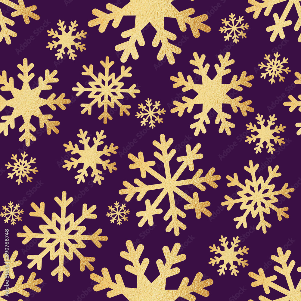 Golden seamless pattern with glitter snowflakes for fabrics, paper, textile, gift wrap. Gold new year background Golden seamless pattern with glitter snowflakes for fabrics, paper, textile, gift wrap. Gold new year background