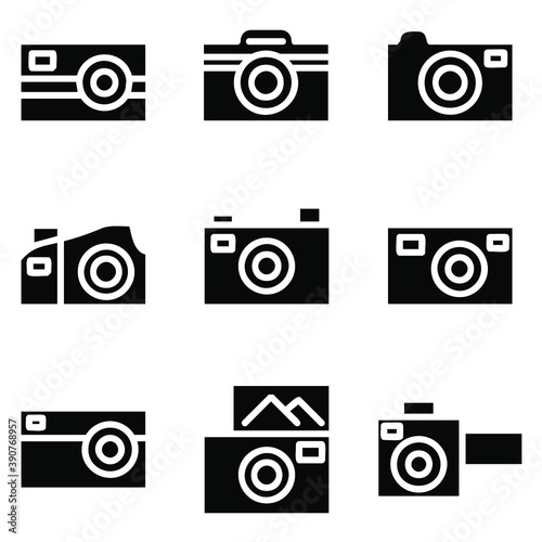 Camera vector icon set