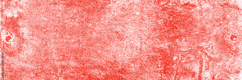 Fototapeta premium Decorative red panoramic background. Paint panoramic texture. Red surface