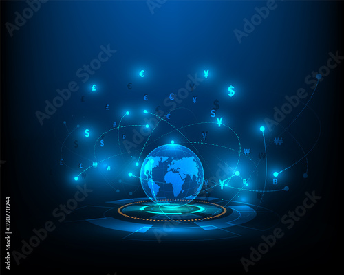 Network icon finance money transfer exchange currency illustration
