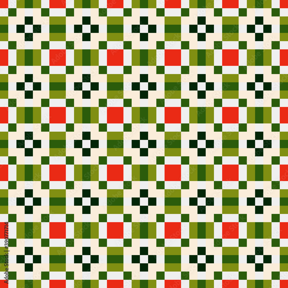 Fototapeta premium Abstract Cross Pattern Dots Logo generative computational art illustration