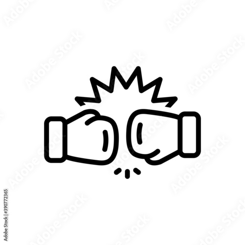 Black line icon for tough