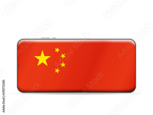 China flag on smartphone screen