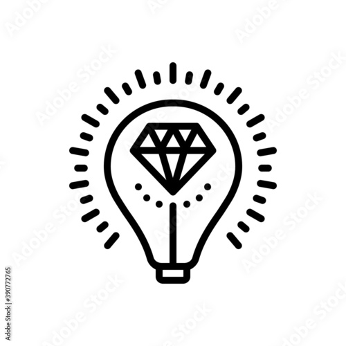 Black line icon for brilliant