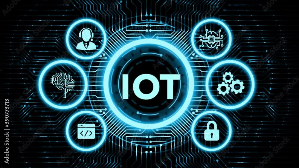 Internet of things - IOT concept. Businessman offer IOT products and solutions.