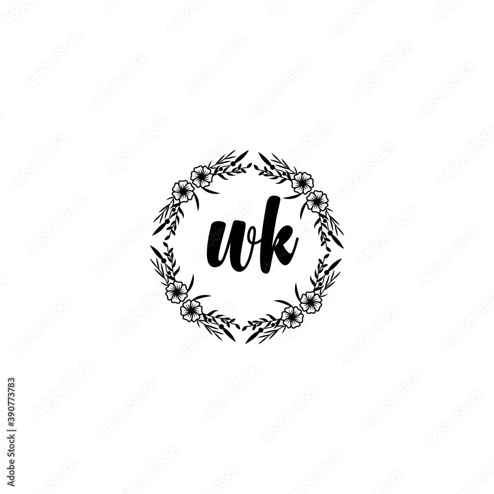 Initial WK Handwriting, Wedding Monogram Logo Design, Modern Minimalistic and Floral templates for Invitation cards
Initial WK Handwriting, Wedding Monogram Logo Design, Modern Minimalistic and Floral templates for Invitation cards