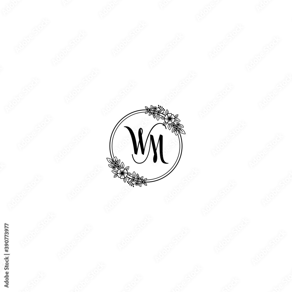 Initial WM Handwriting, Wedding Monogram Logo Design, Modern Minimalistic and Floral templates for Invitation cards
Initial WM Handwriting, Wedding Monogram Logo Design, Modern Minimalistic and Floral templates for Invitation cards