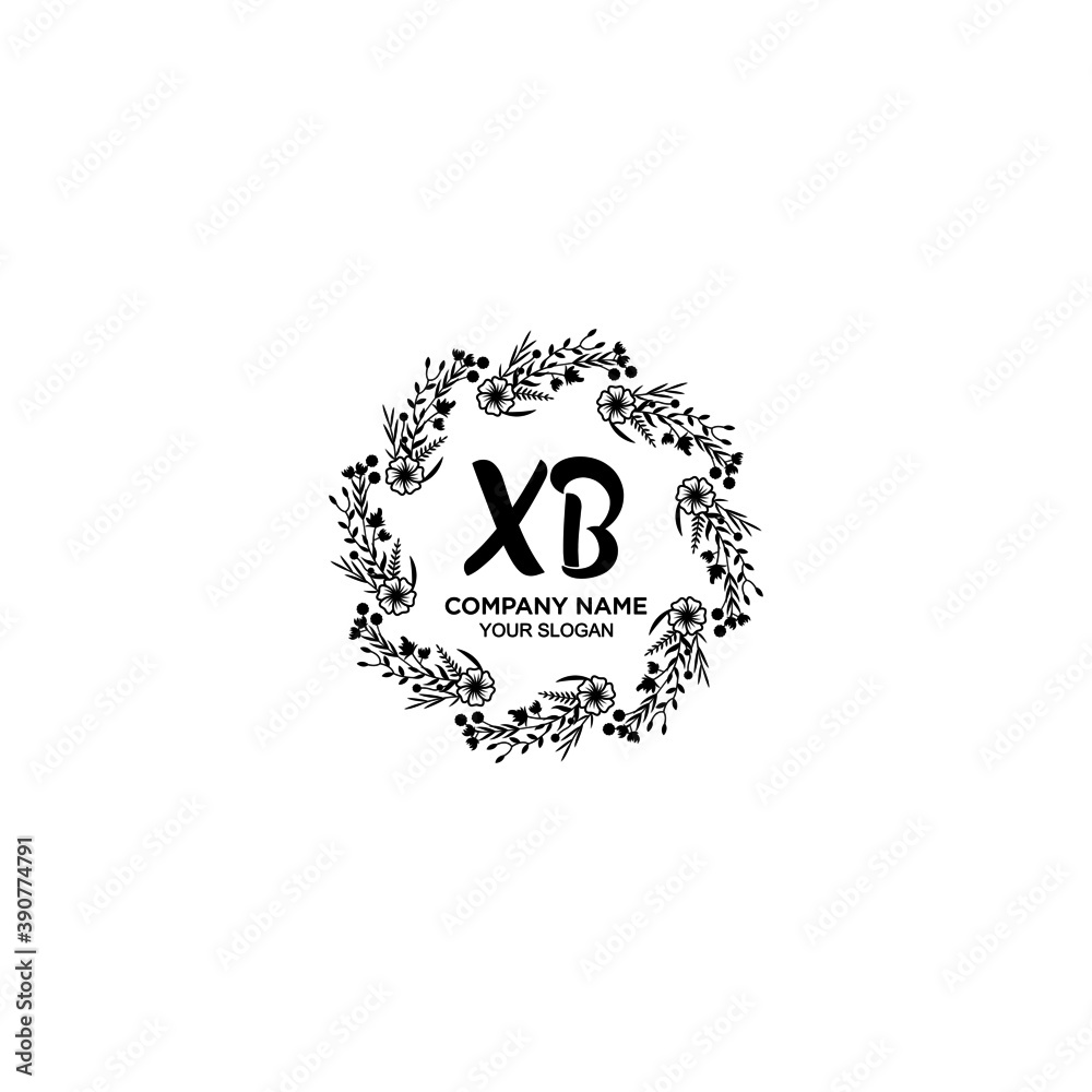 Initial XB Handwriting, Wedding Monogram Logo Design, Modern Minimalistic and Floral templates for Invitation cards	
