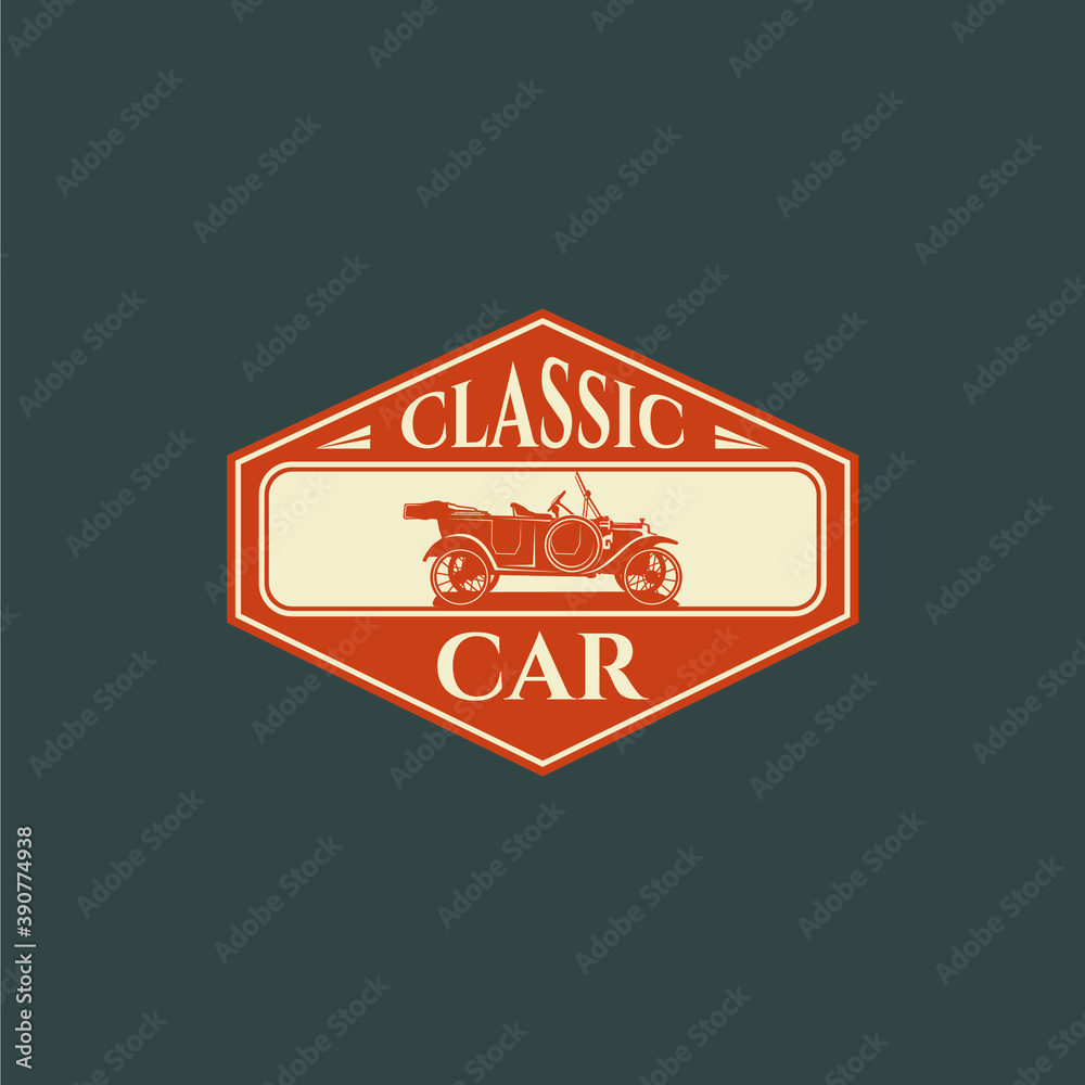 vintage label with text classic car vintage car logo