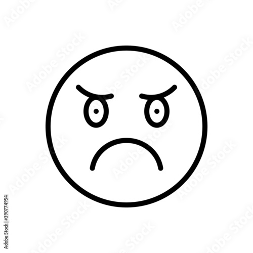 Black line icon for angry
