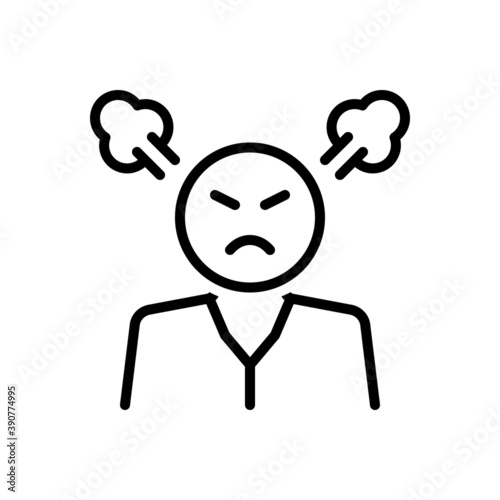 Black line icon for angry