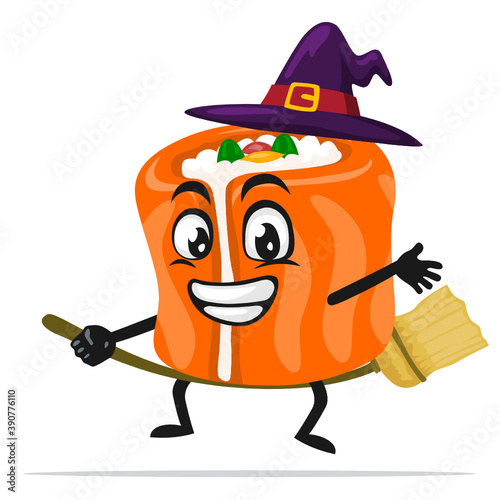 vector illustration of sushi mascot or character
