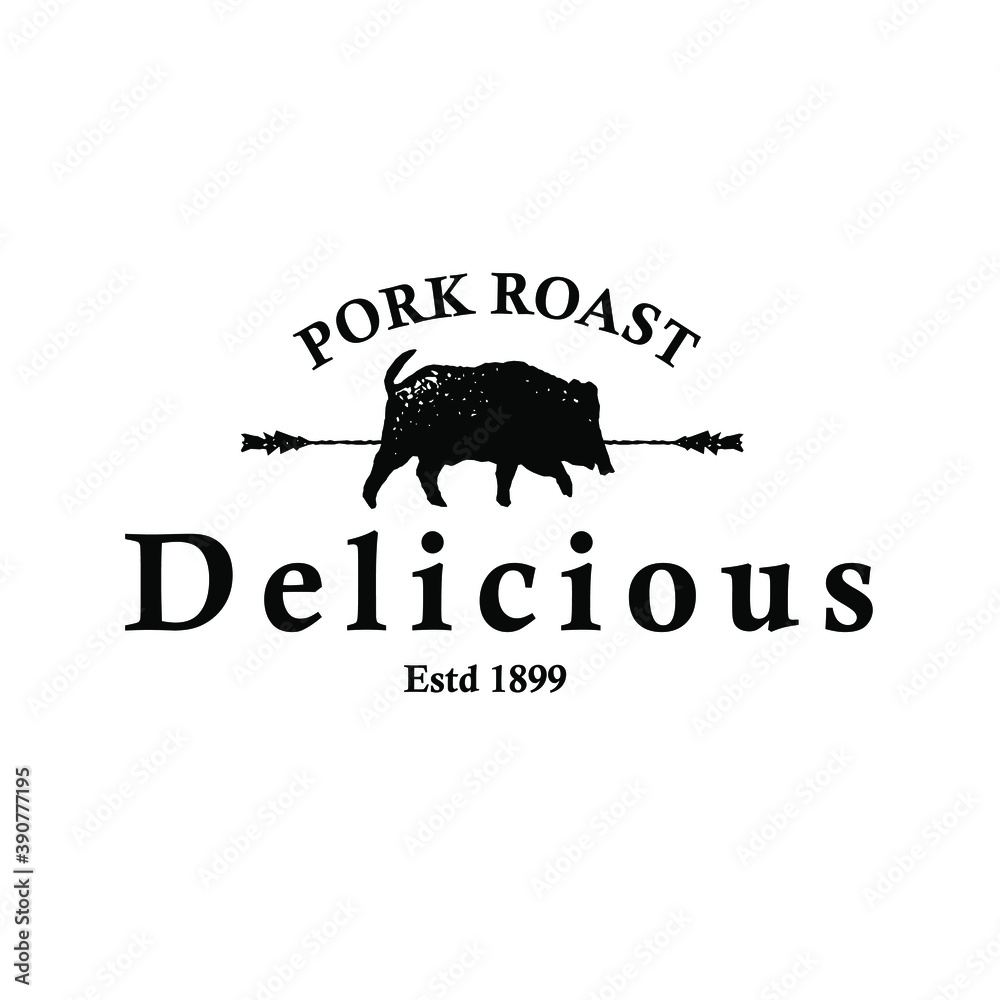 roast pork logo, very suitable to use for your food product logo