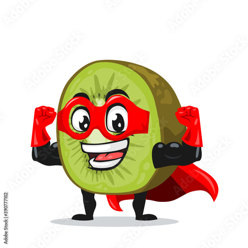 vector illustration of kiwi mascot or character