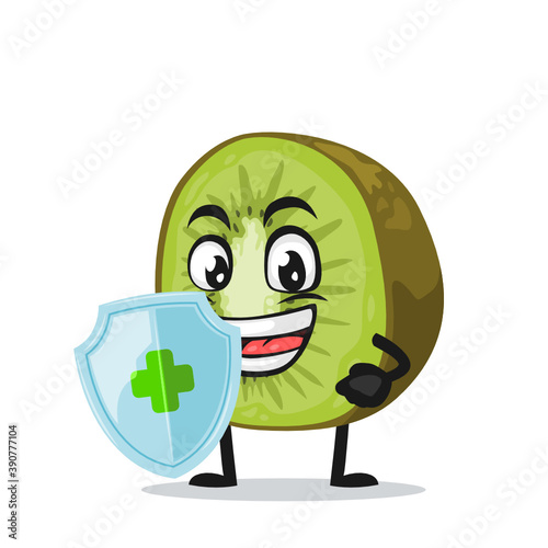 vector illustration of kiwi mascot or character