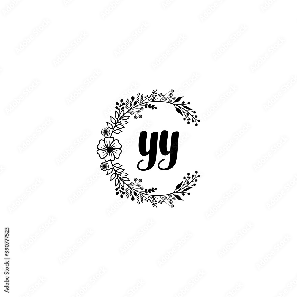 Initial YY Handwriting, Wedding Monogram Logo Design, Modern Minimalistic and Floral templates for Invitation cards
Initial YY Handwriting, Wedding Monogram Logo Design, Modern Minimalistic and Floral templates for Invitation cards