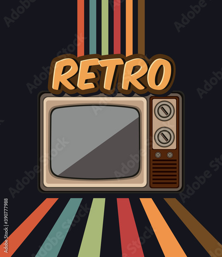 old retro tv in poster icon