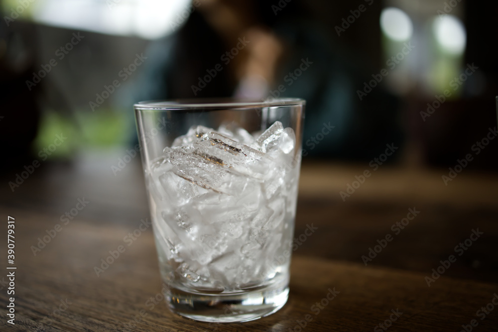 Ice glasses are placed on the table in the restaurant. Ice glasses are placed on the table in the restaurant.