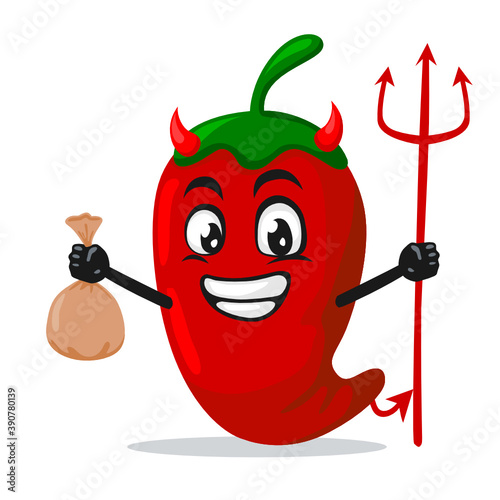 vector illustration of chilli mascot or character