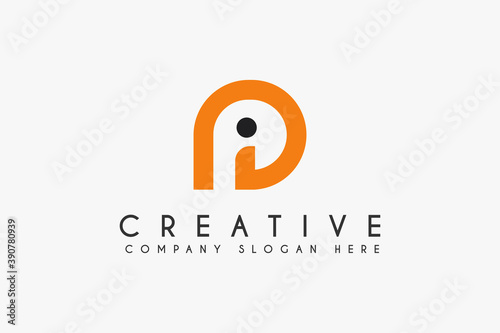 Initial letter PI IP logo design template element. Letter PI IP icon design. Suitable for business and technology isolated on white background