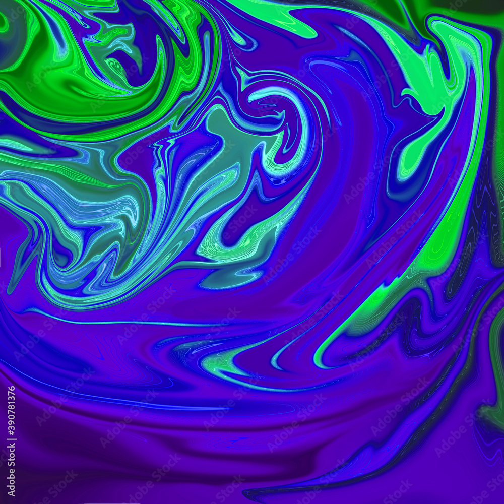 Beautiful liquid digital art background with dynamic composition of different color shades and textures