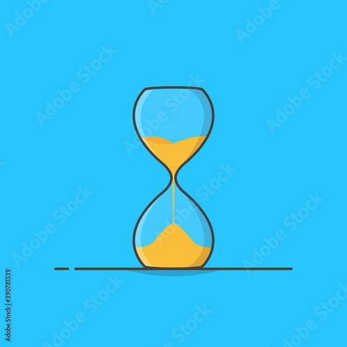 Sandglass Clock Vector Icon Illustration. Hourglass Icon. Sand Timer