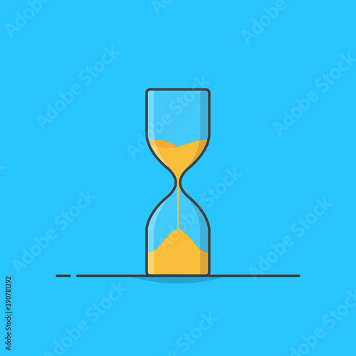 Sandglass Clock Vector Icon Illustration. Hourglass Icon. Sand Timer