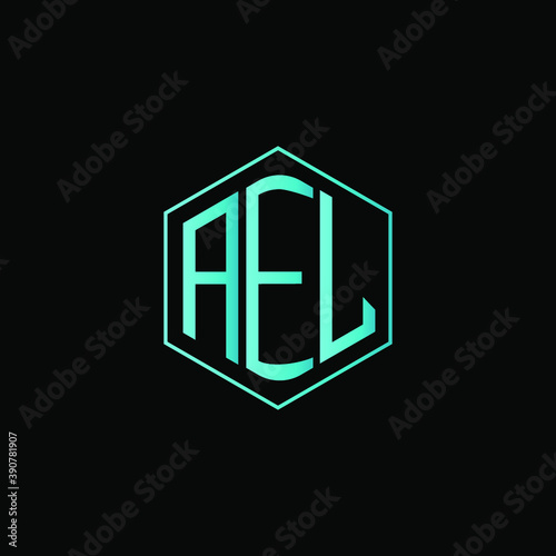 AEL letter icon design on BLACK background.Creative letter AEL/A E L logo design. AEL initials Logo design.