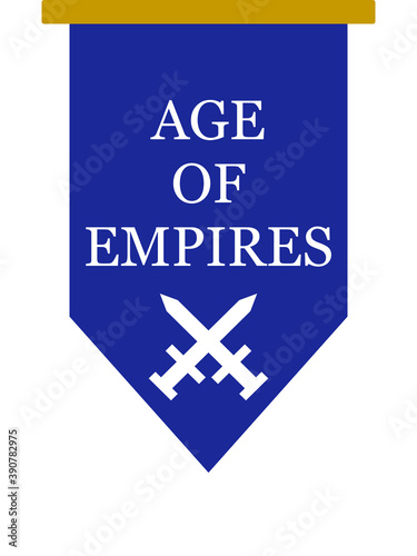 creative vintage medieval flat vector illustration age of empires. kingdom of the middle ages.  photo
