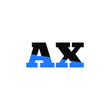 AX letter icon design on white background.Creative letter AX/A X logo design. AX initials Logo design.