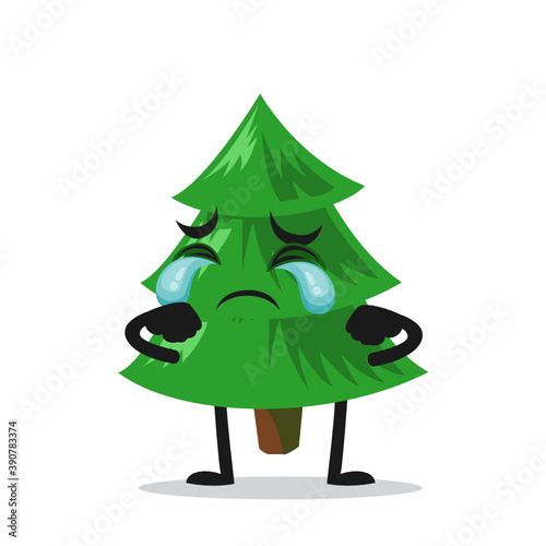 vector illustration of spruce tree mascot or character