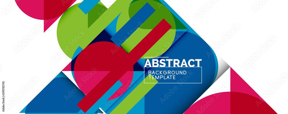 Clean minimal geometric abstract background with triangles and circles. Vector illustration for covers, banners, flyers and posters and other designs