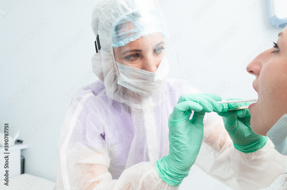 Medical worker taking a swab for coronavirus. Covid-19. Medical worker taking a swab for coronavirus. Covid-19.