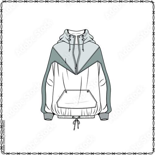 editable fashion garment flat sketch mockup