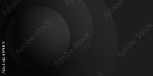 Black 3D circle abstract background