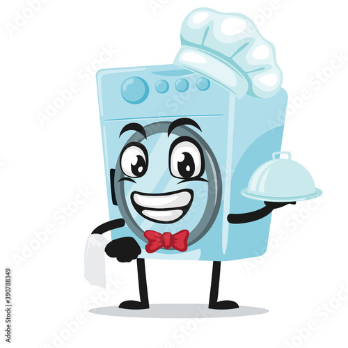 vector illustration of washing machine mascot or character