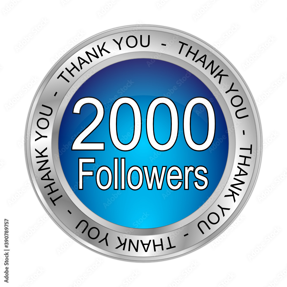 2000 Followers Thank you - 3D illustration 2000 Followers Thank you - 3D illustration