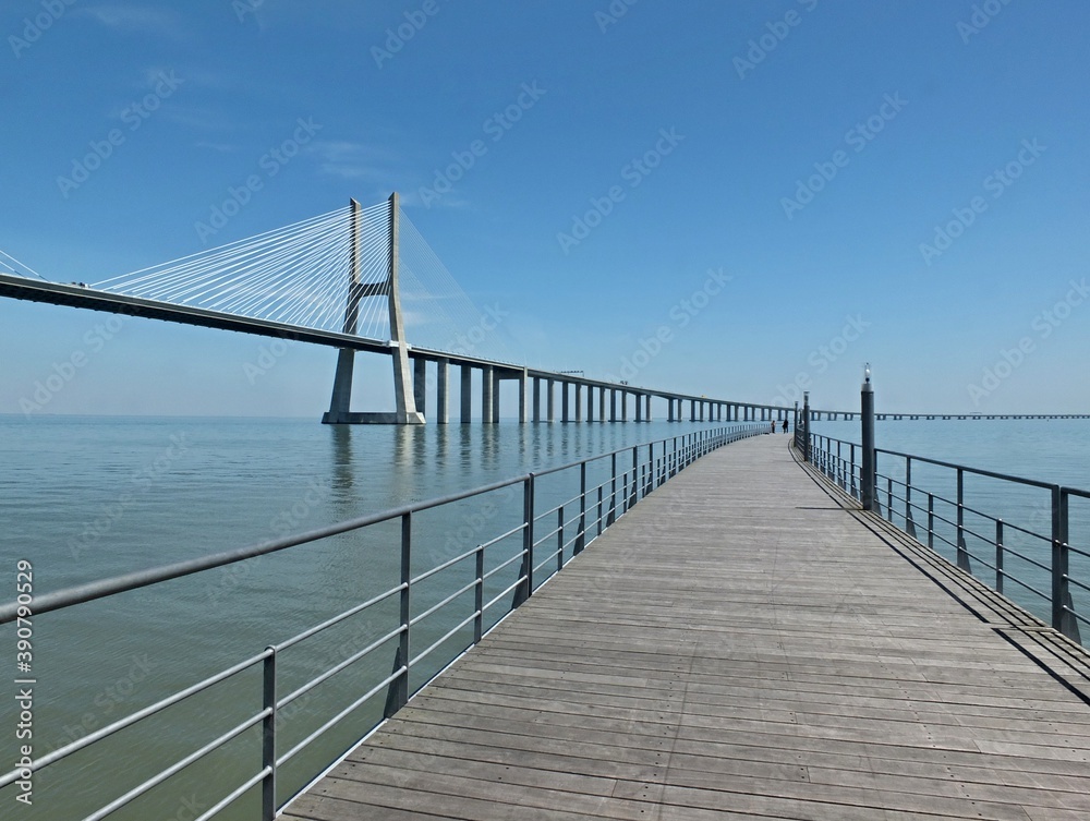 Vasco da Gama bridge in Lisbon - Portugal