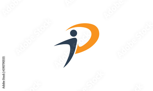 Creative Vector Illustration Logo Design. Moving Up People Logo Concept