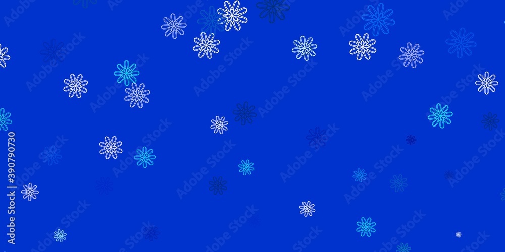 Light BLUE vector natural artwork with flowers. Light BLUE vector natural artwork with flowers.
