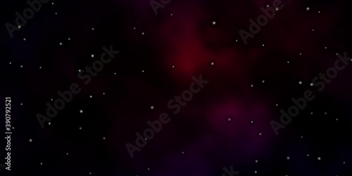 Dark Pink, Red vector background with colorful stars.