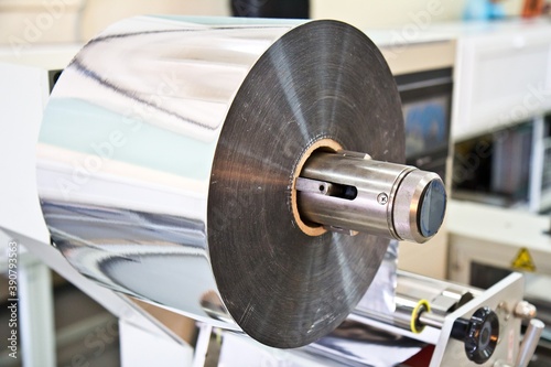 Roll of aluminium foil or alumnium coil in a laboratory.