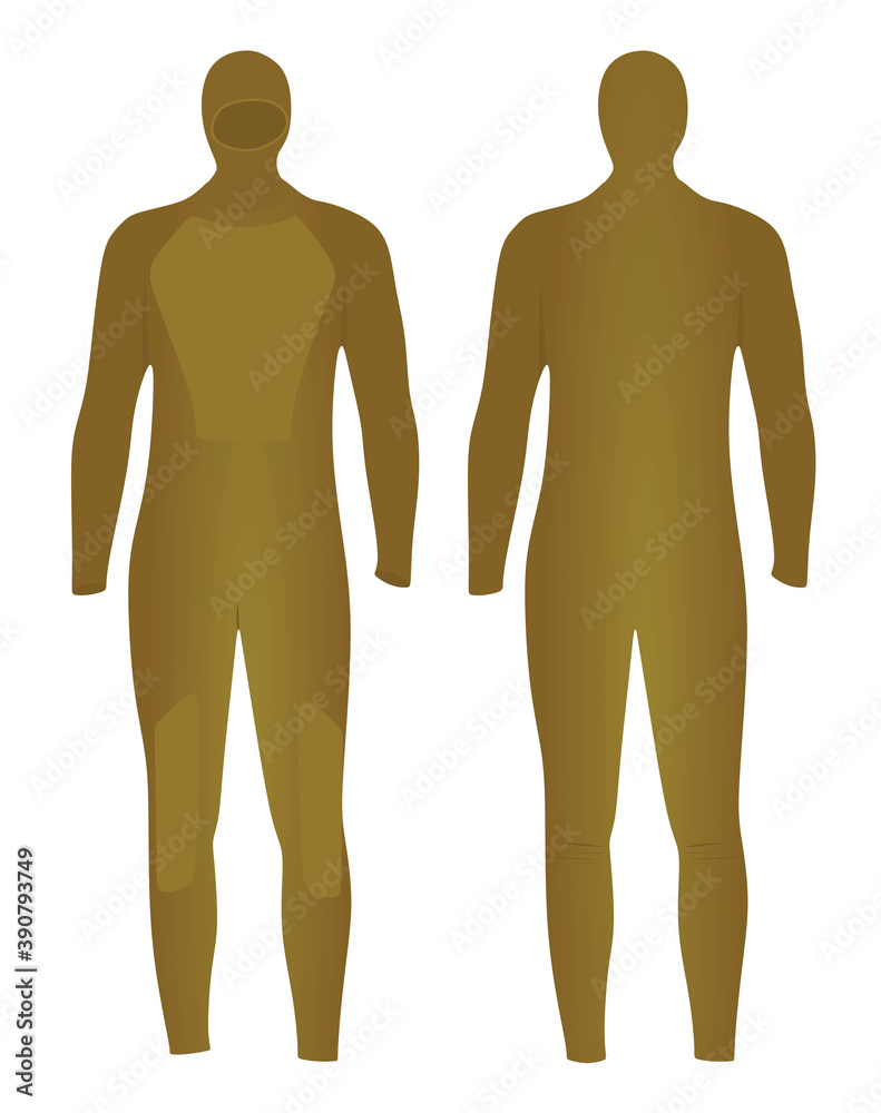 Brown diving wetsuit. vector illustration Brown diving wetsuit. vector illustration