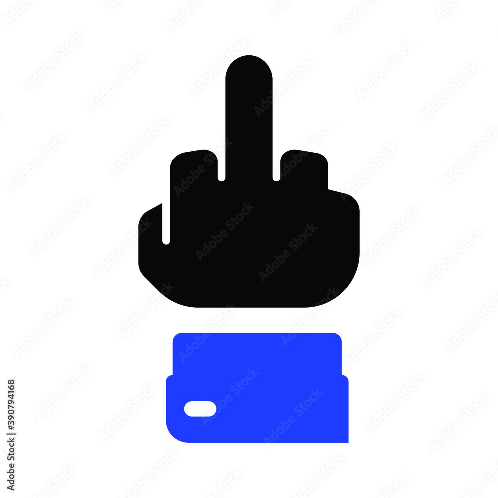 Hand Middle finger Vector Icon Hand Middle finger Vector Icon
