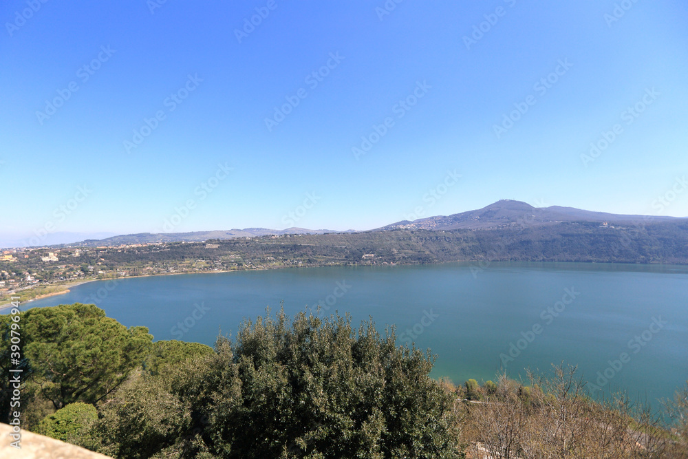 sunny day at Lake Albano in Italy