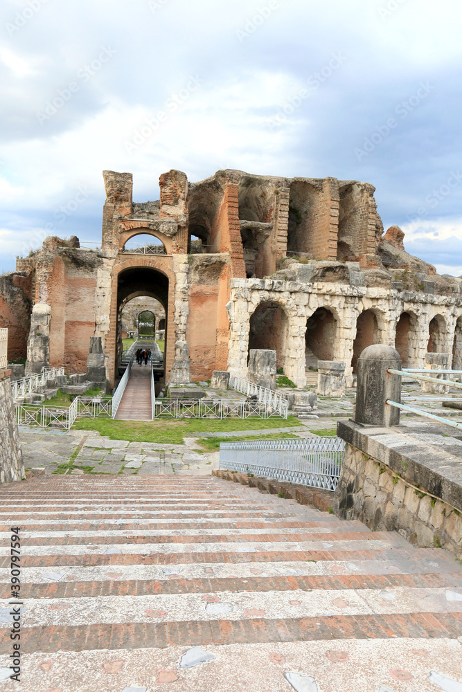 Amphitheatre of Capua,  second largest Roman theatre ruins, Italy