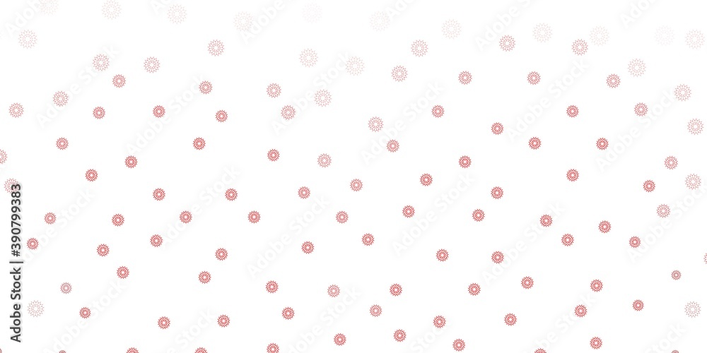 Light red vector doodle pattern with flowers. Light red vector doodle pattern with flowers.