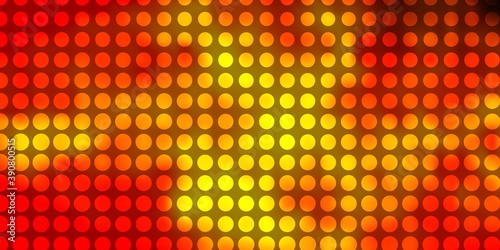 Dark Orange vector background with circles.