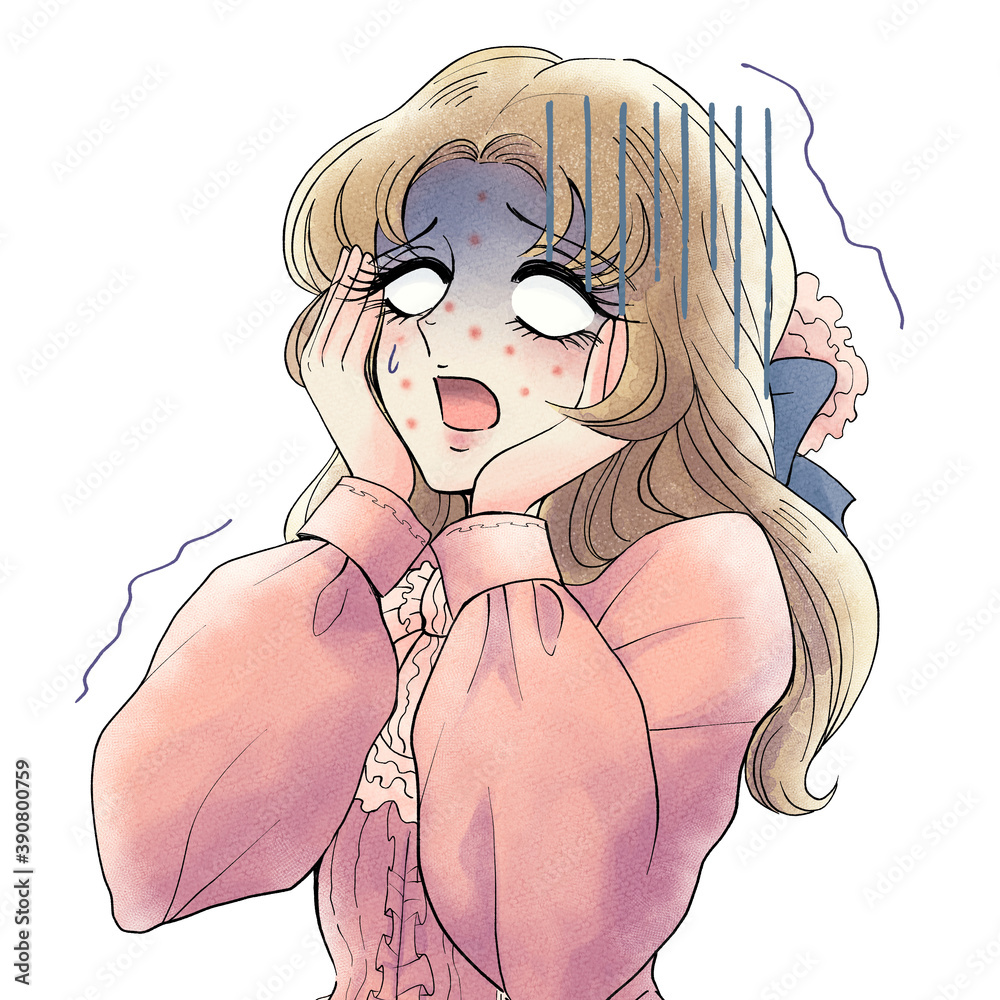 昭和レトロ少女漫画風 吹き出物にショックを受けて白目をむくお嬢さま Ilustracion De Stock Adobe Stock 昭和レトロ少女漫画風 吹き出物にショックを受けて白目をむくお嬢さま Ilustracion De Stock Adobe Stock